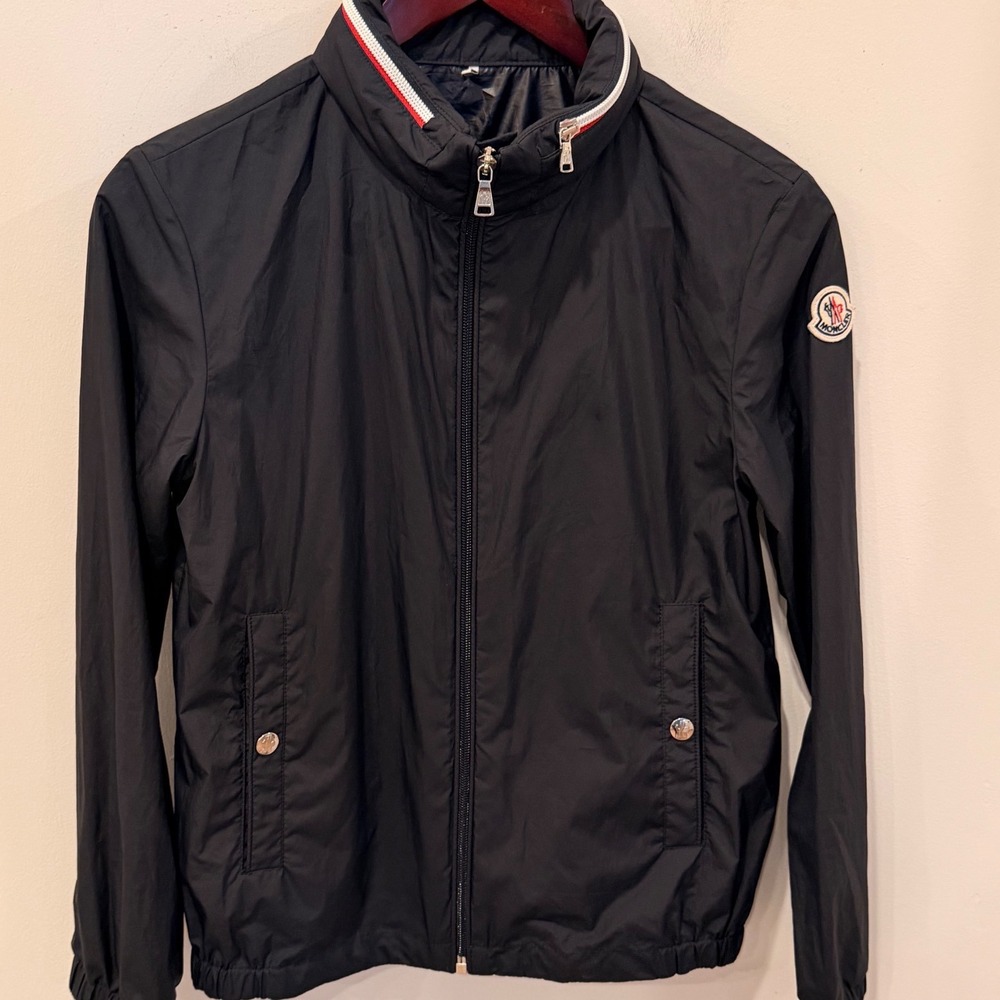 Moncler Kids Farlak Giubbotto Navy Blue Windbreaker Jacket Size 12A 152cm